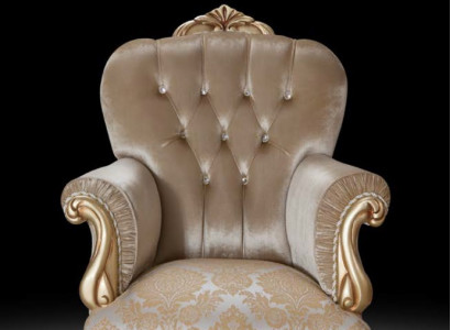 Classic armchair with beige decor and Chesterfield design for the living room